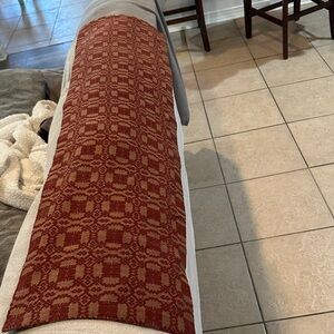 Red and Tan Patterned Table Runner